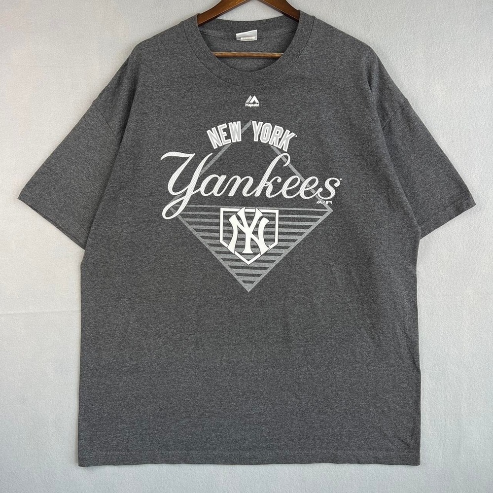 New York Yankees Grey MLB Baseball Majestic Tee Shirt xxl